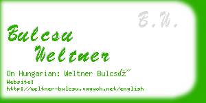 bulcsu weltner business card
